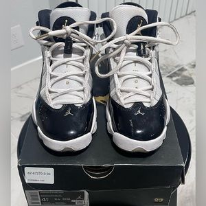 Jordan 6 Rings White/Black/Gold Unisex Size Youth 4.5 with the box!
